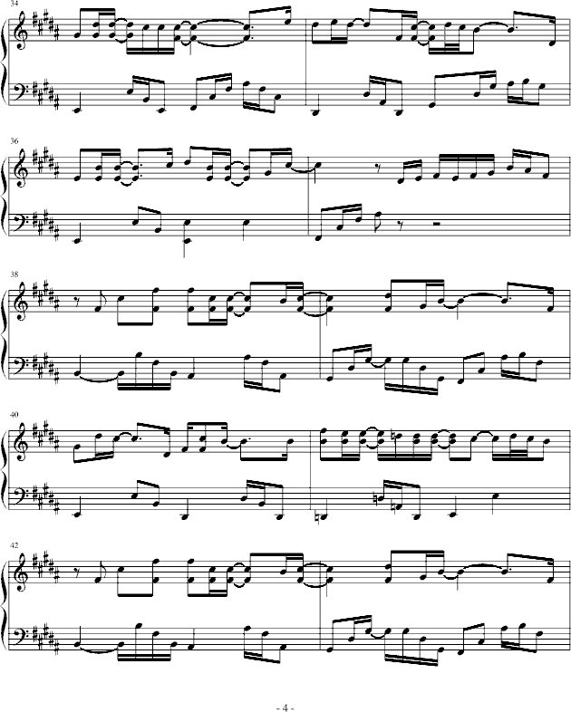 专属天使-丸子me2钢琴曲谱（图4）
