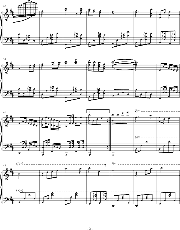 让我们荡起双桨钢琴曲谱（图2）
