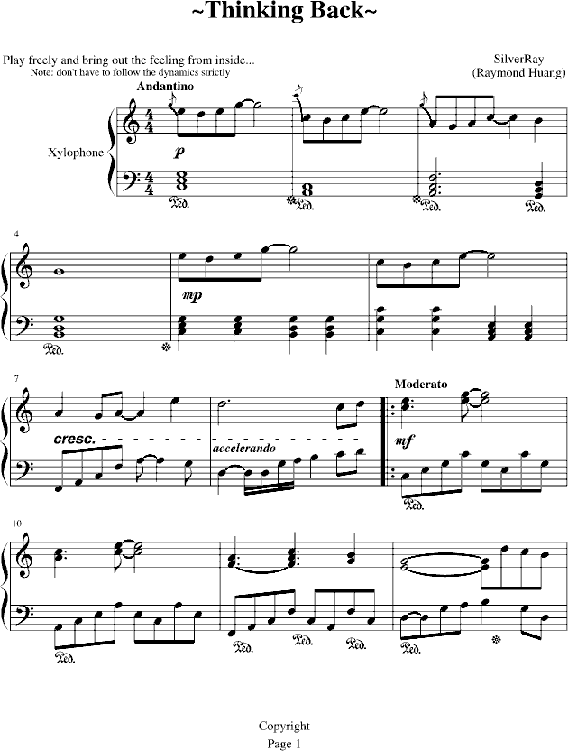 回忆起从前钢琴曲谱（图1）