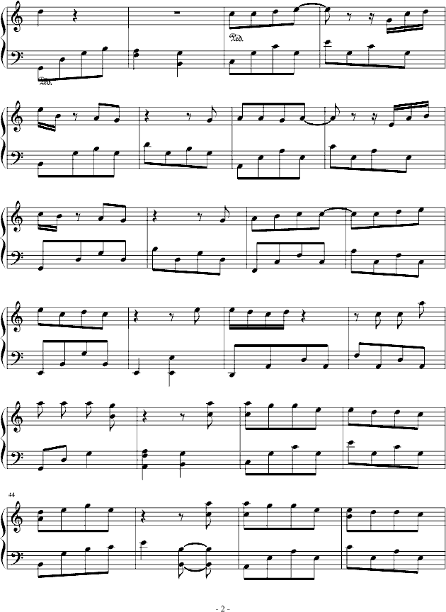 爱墓钢琴曲谱（图2）