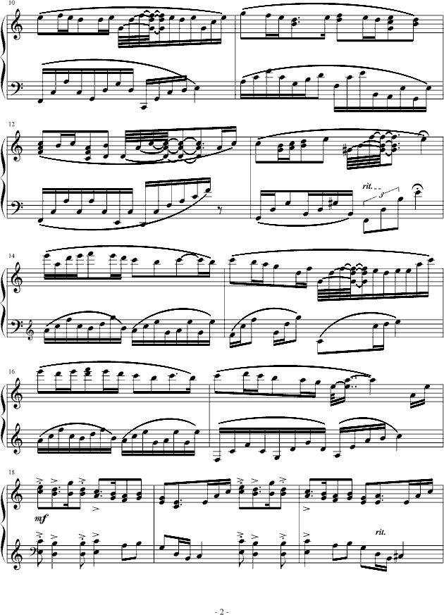 动画片《橙路》原声钢琴曲Missing钢琴曲谱（图2）