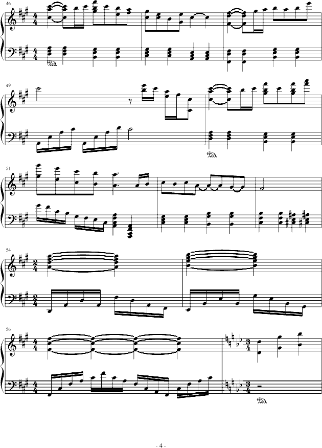 冰雪中的泪钢琴曲谱（图4）
