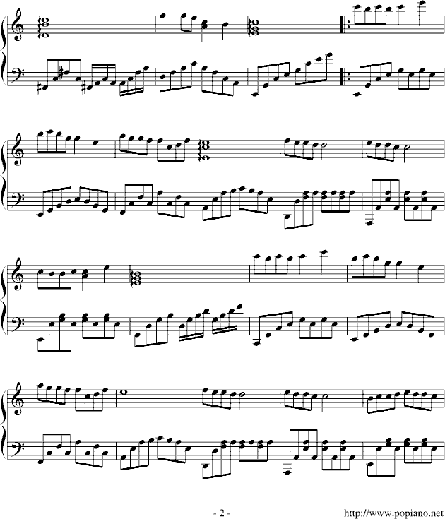 最初的温情钢琴曲谱（图2）