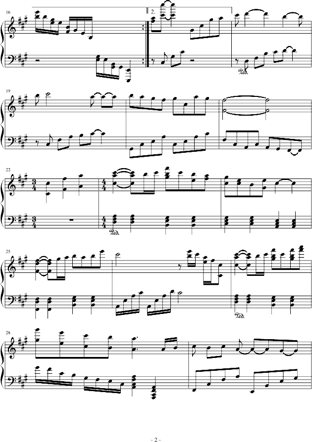 冰雪中的泪钢琴曲谱（图2）