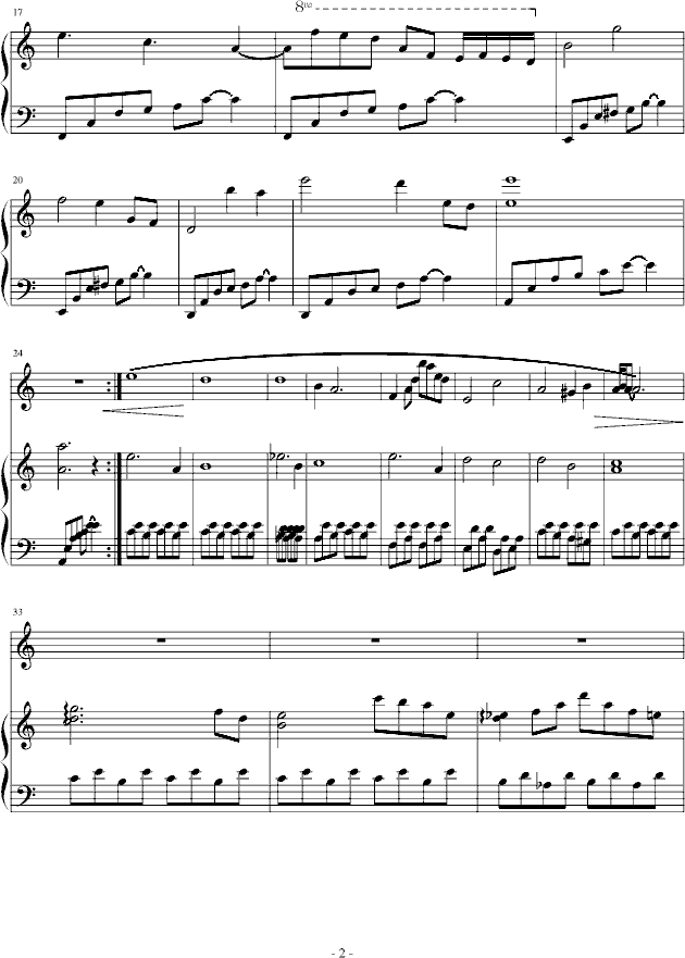 星空下的小站钢琴曲谱（图2）