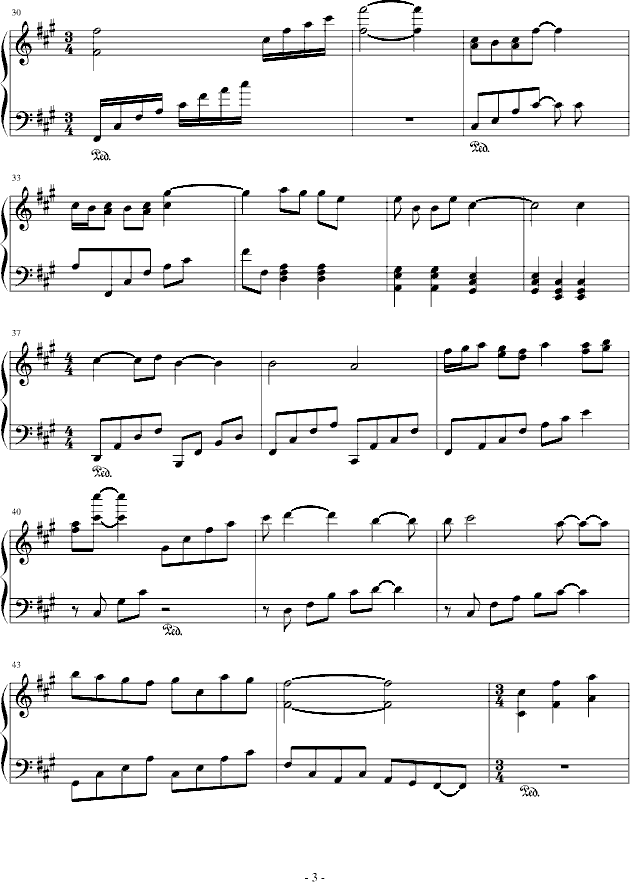 冰雪中的泪钢琴曲谱（图3）