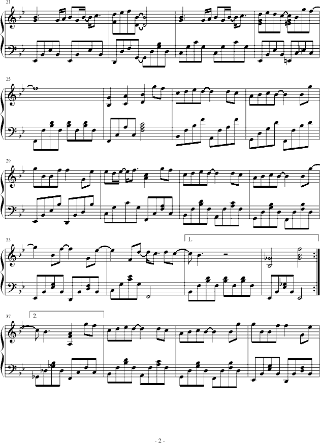 笑忘书钢琴曲谱（图2）