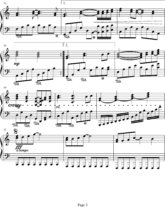 回忆起从前钢琴曲谱（图2）