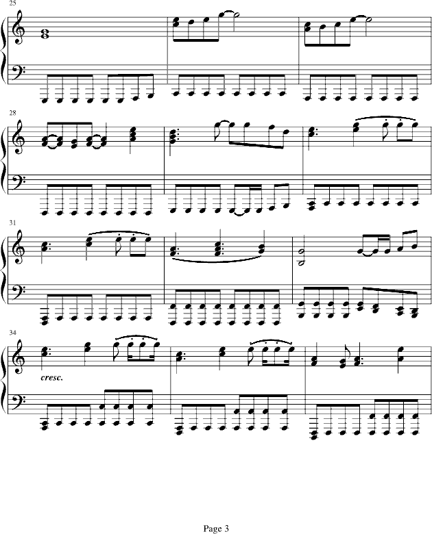 回忆起从前钢琴曲谱（图3）