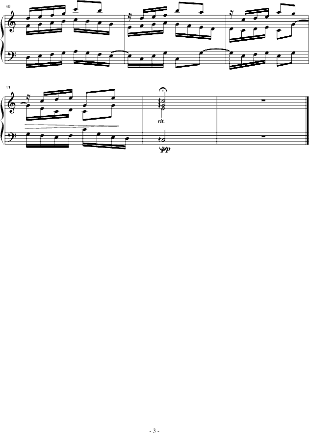 C大调小复调曲钢琴曲谱（图3）
