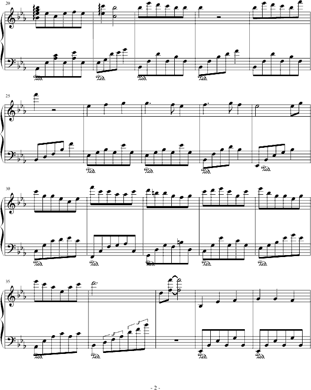 朋友钢琴曲谱（图2）
