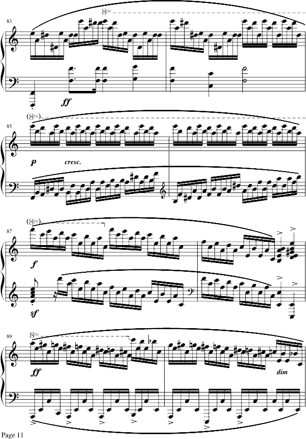 肖邦冬风练习曲-戈原版钢琴曲谱（图11）