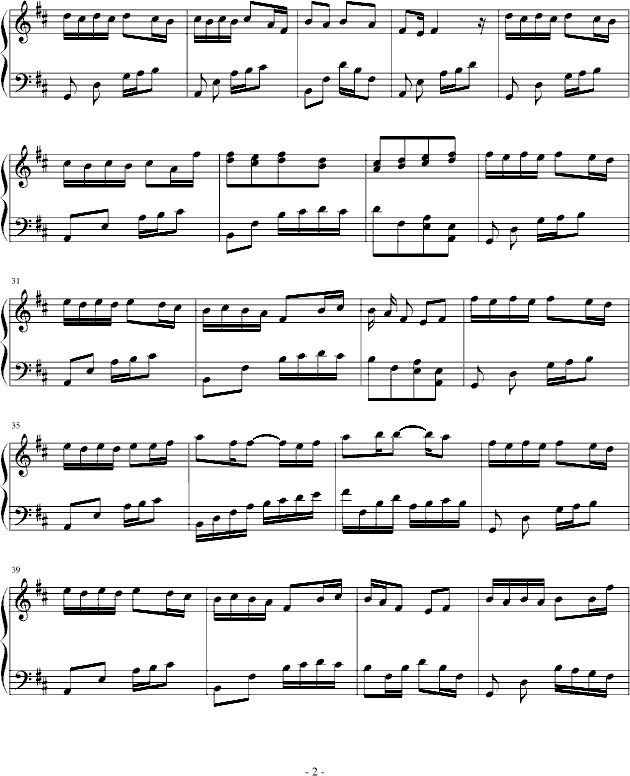 天堂钢琴曲谱（图2）