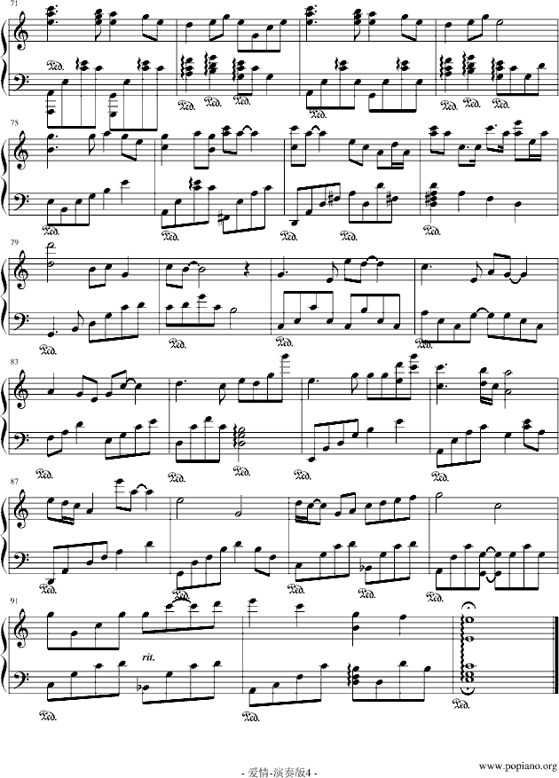 爱情钢琴曲谱（图4）