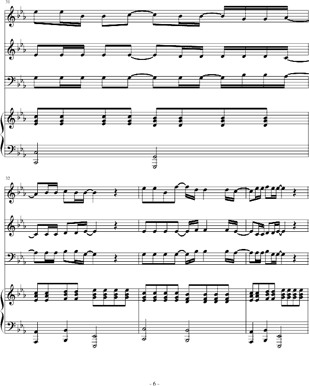 3月9日合唱版 《一升的眼泪》插曲钢琴曲谱（图6）