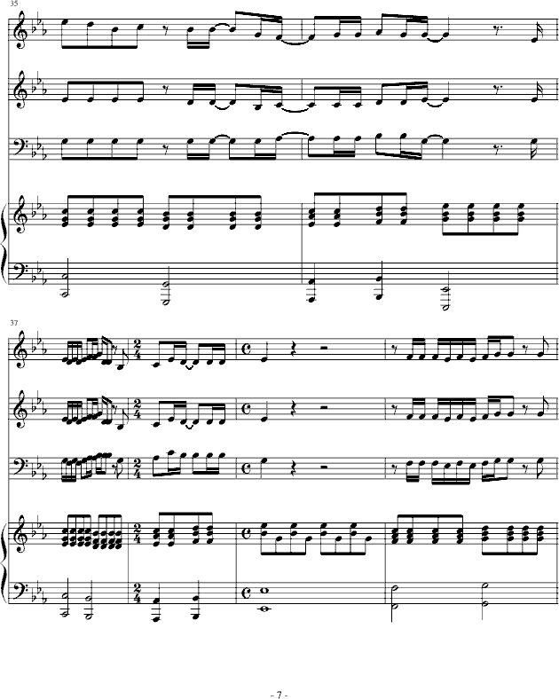 3月9日合唱版 《一升的眼泪》插曲钢琴曲谱（图7）