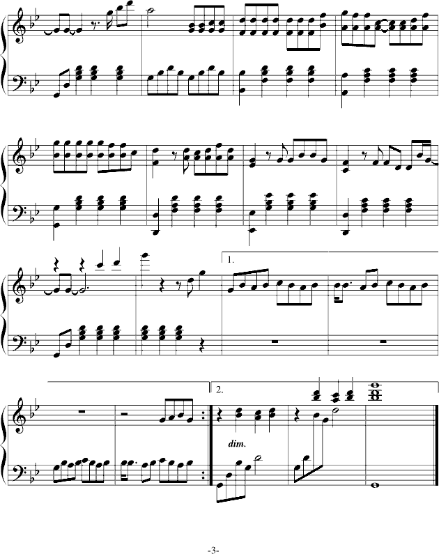 黄昏-经典版钢琴曲谱（图3）