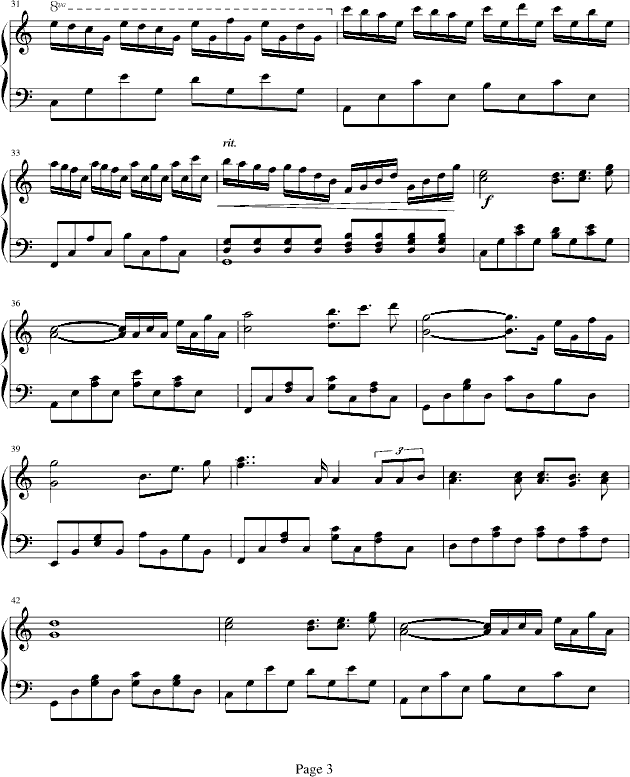 浅蓝色的爱情钢琴曲谱（图3）