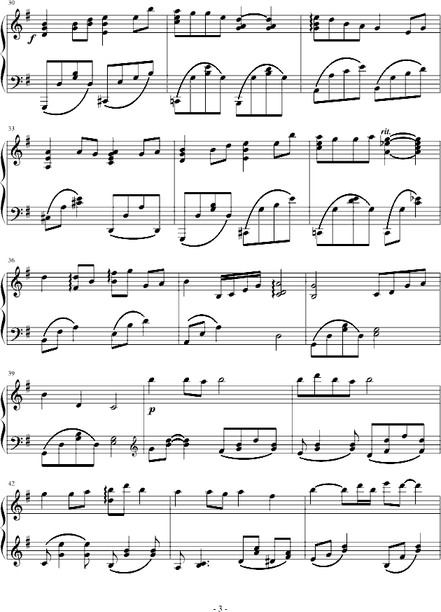 菊花台-(较之前简化版)钢琴曲谱（图3）