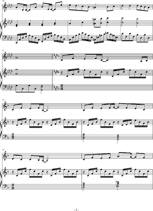 精灵世纪插曲《心火》钢琴曲谱（图5）