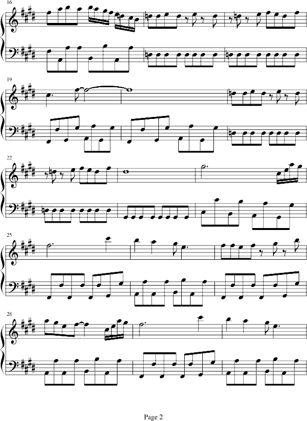 热血格斗背景音乐钢琴曲谱（图2）