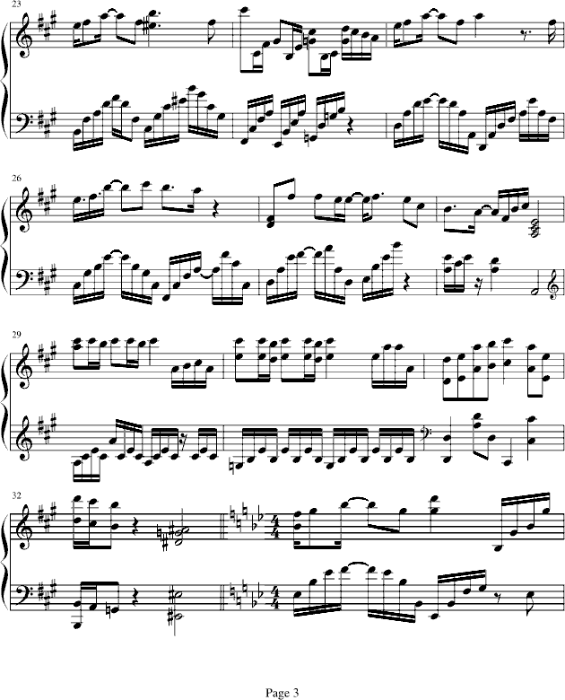 黄昏晓-(欣仔改编演奏版)钢琴曲谱（图3）