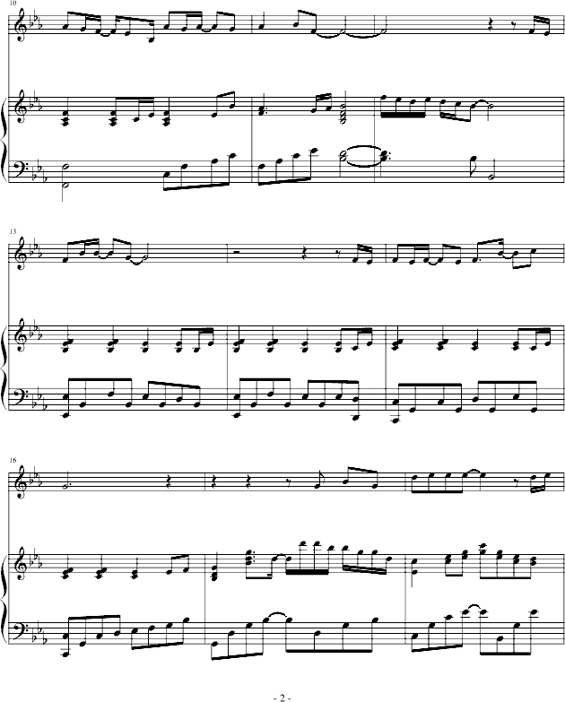 风吹不停钢琴曲谱（图2）