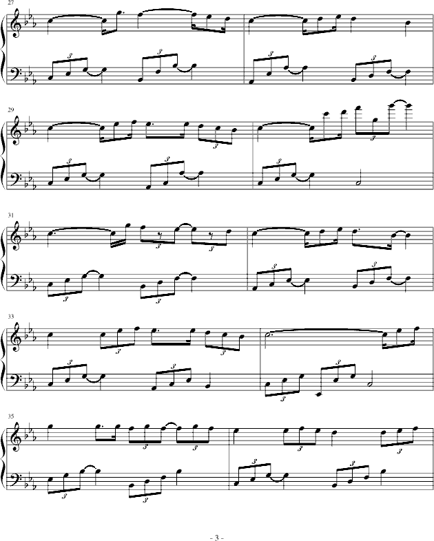 寂寞在唱歌钢琴曲谱（图3）