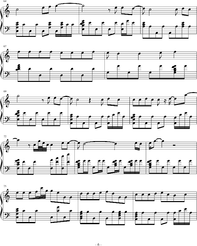 红日钢琴曲谱（图6）