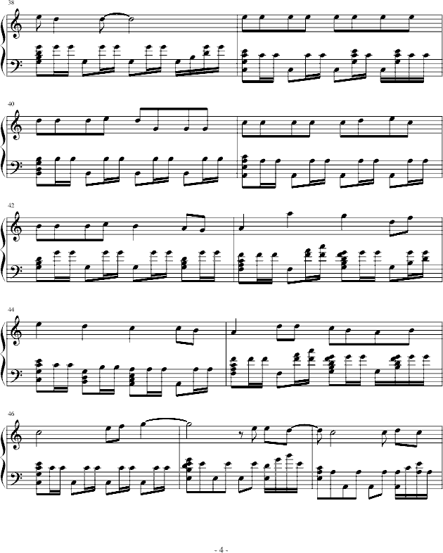 红日钢琴曲谱（图4）