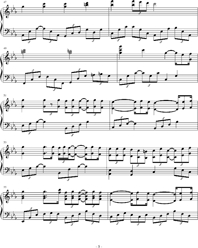 寂寞在唱歌钢琴曲谱（图5）