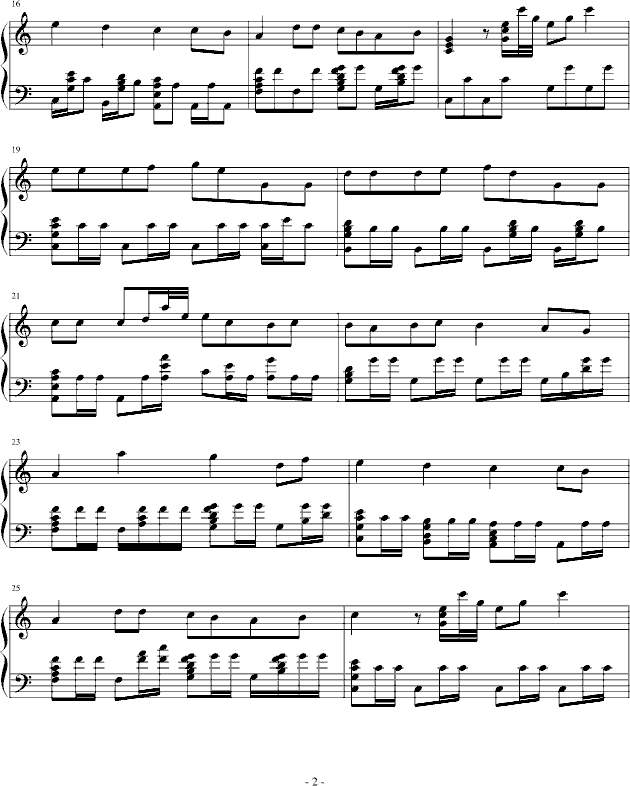 红日钢琴曲谱（图2）