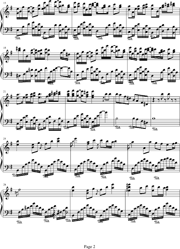 交错的弦钢琴曲谱（图2）