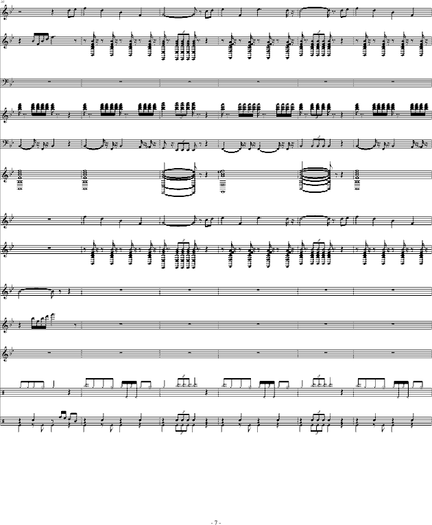 长江之歌钢琴曲谱（图7）