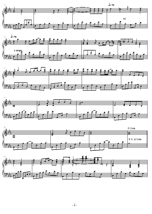 叶子离开钢琴曲谱（图2）