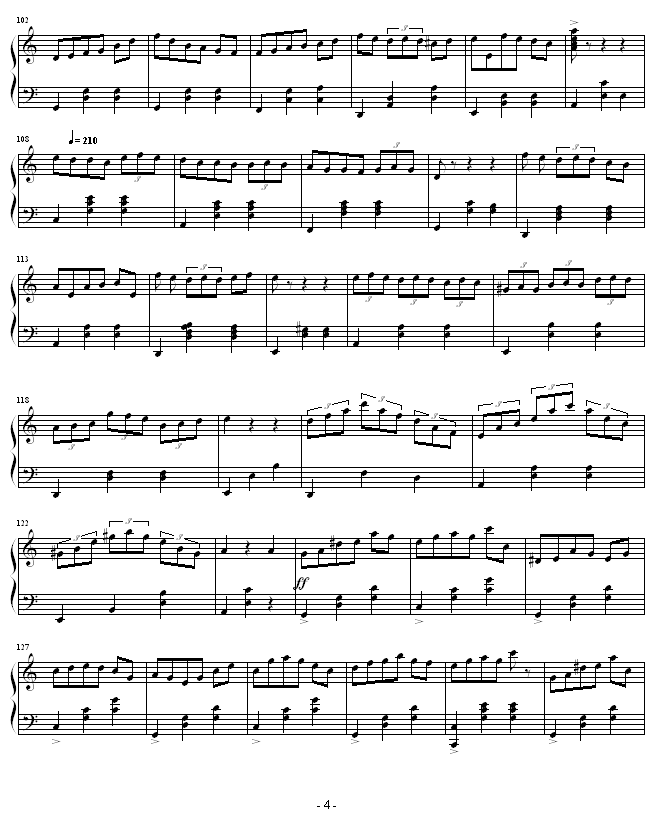 C大调圆舞曲钢琴曲谱（图4）
