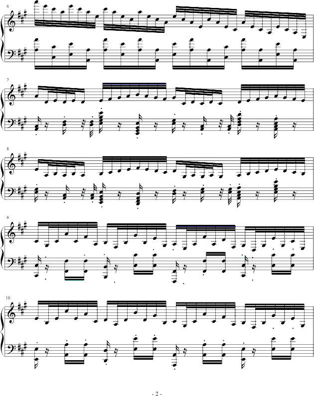 A大调奏鸣曲第一乐章钢琴曲谱（图2）