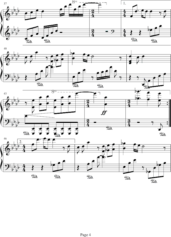 天天夜夜钢琴曲谱（图4）