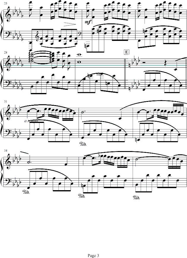 秋日私语-绝望メ前奏曲钢琴曲谱（图3）