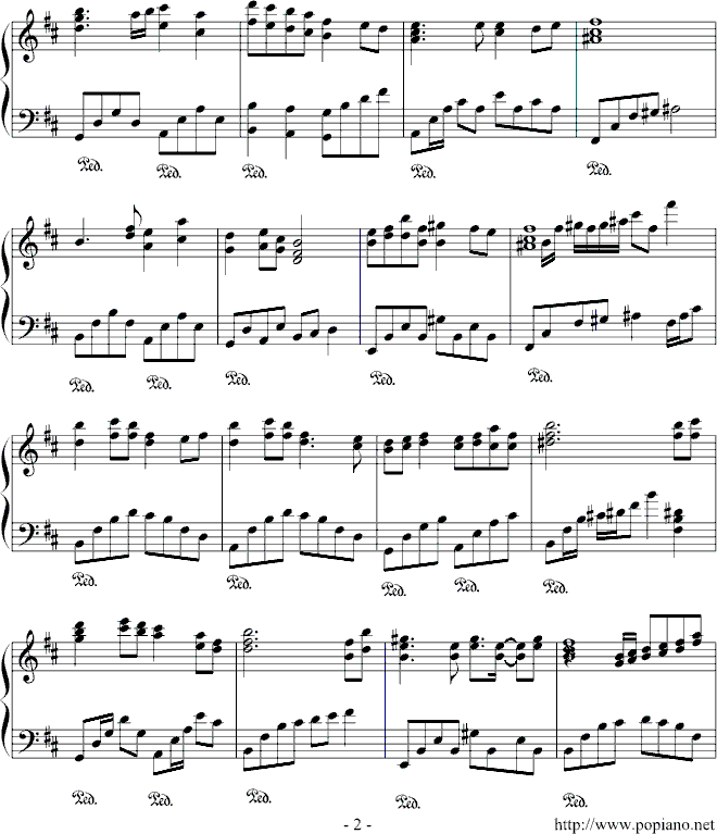 泪红尘钢琴曲谱（图2）