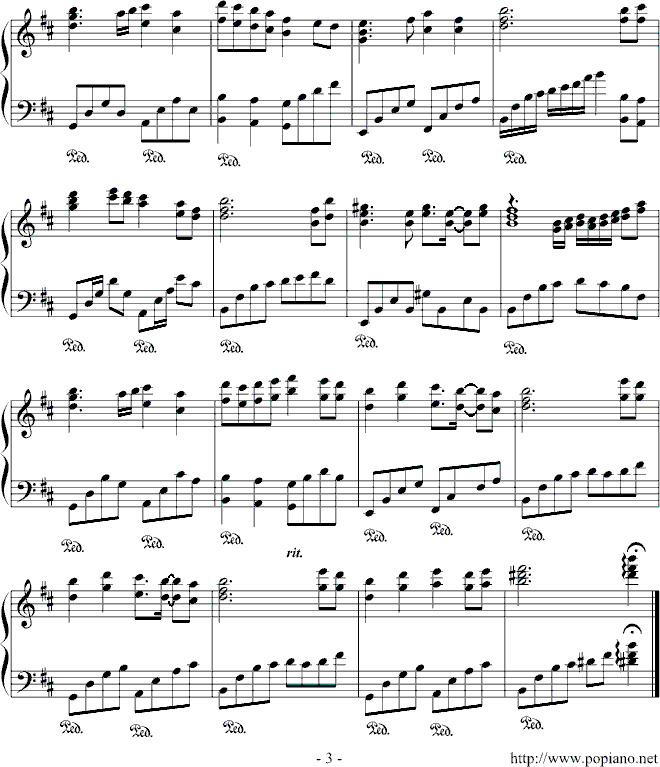 泪红尘钢琴曲谱（图3）