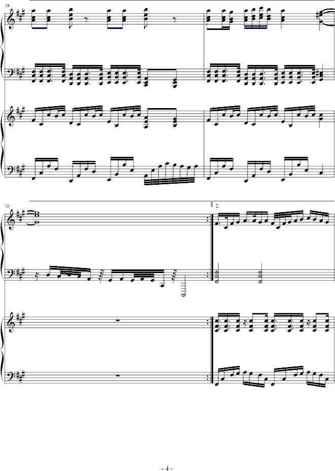 雨樱花钢琴曲谱（图4）