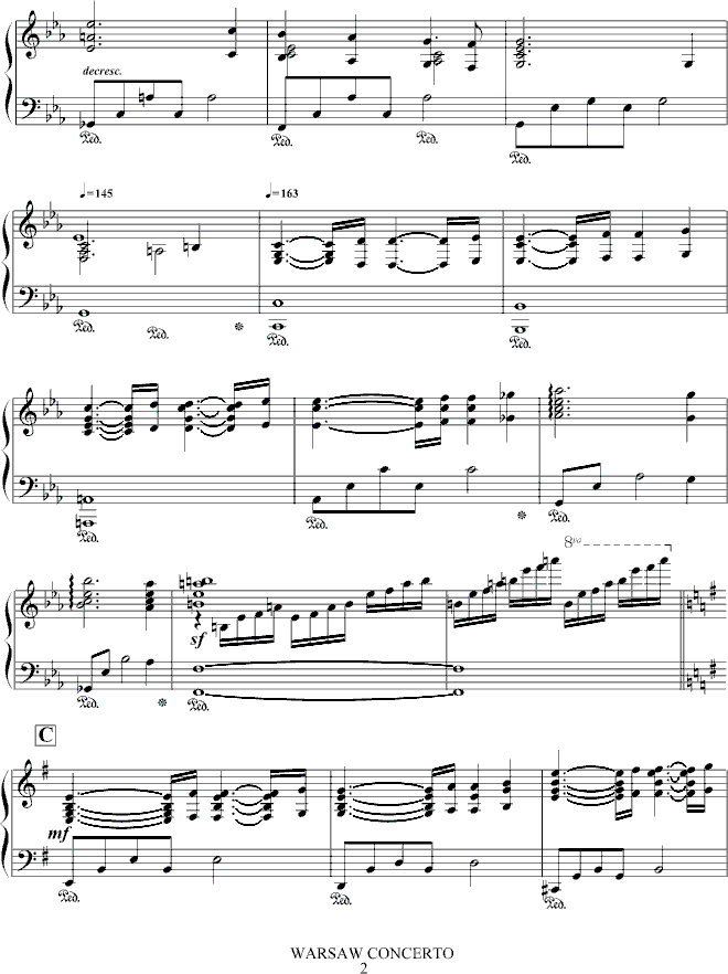 华沙协奏曲钢琴曲谱（图2）