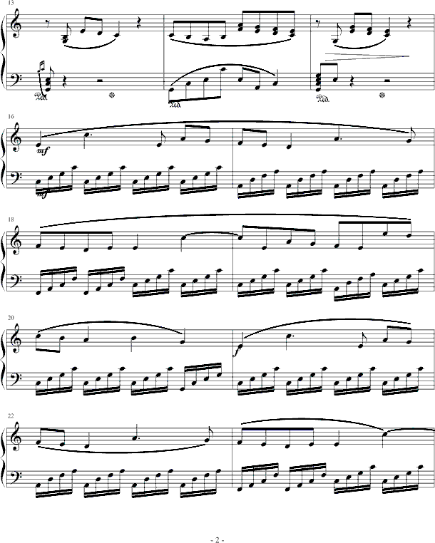 秋千钢琴曲谱（图2）