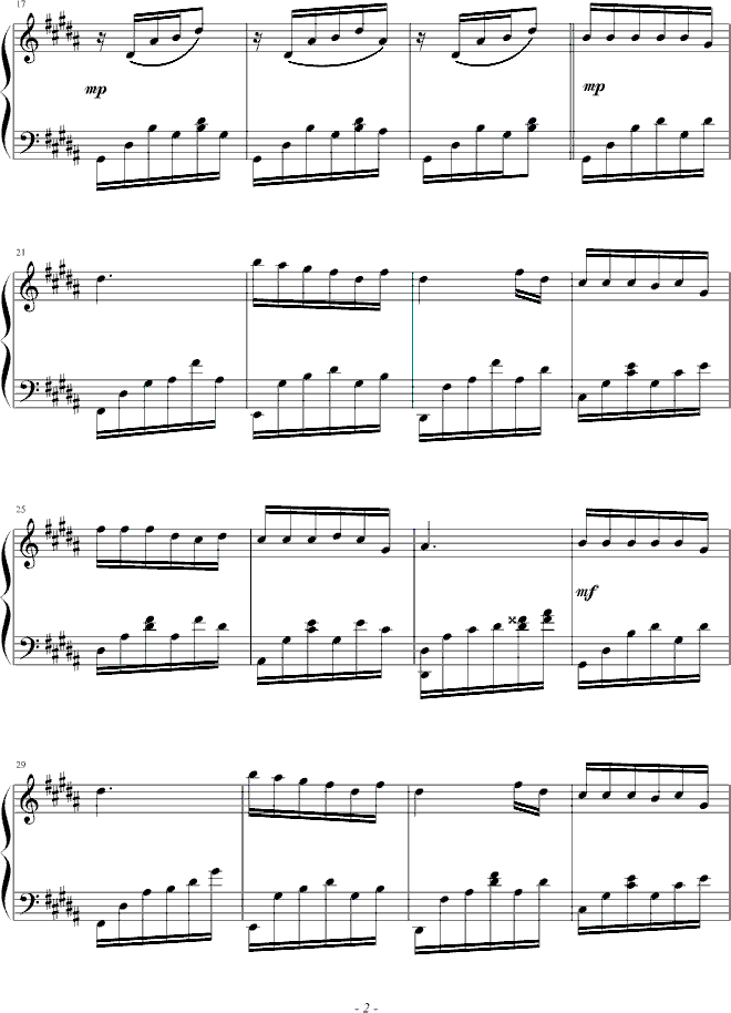 独角戏钢琴曲谱（图2）