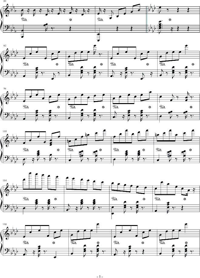 精灵-爵士钢琴钢琴曲谱（图5）