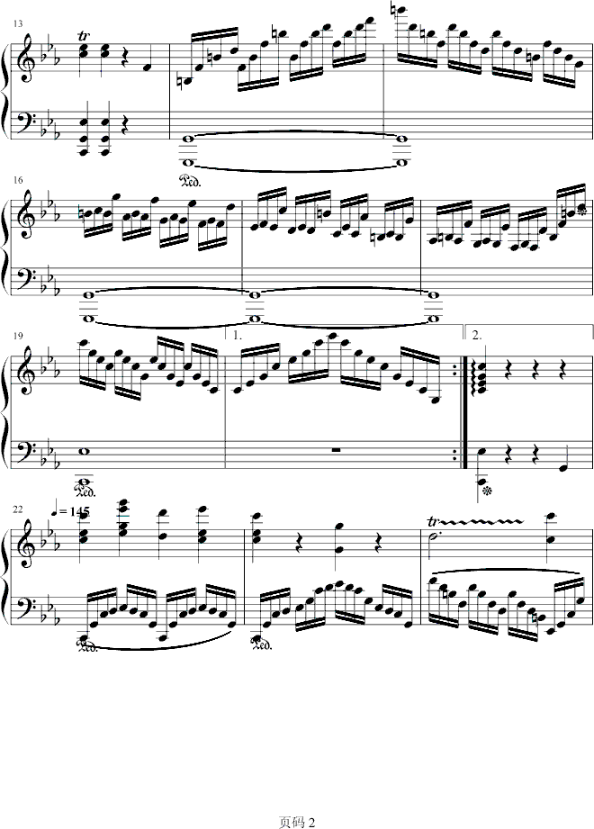 C小调狂想曲No.1钢琴曲谱（图2）