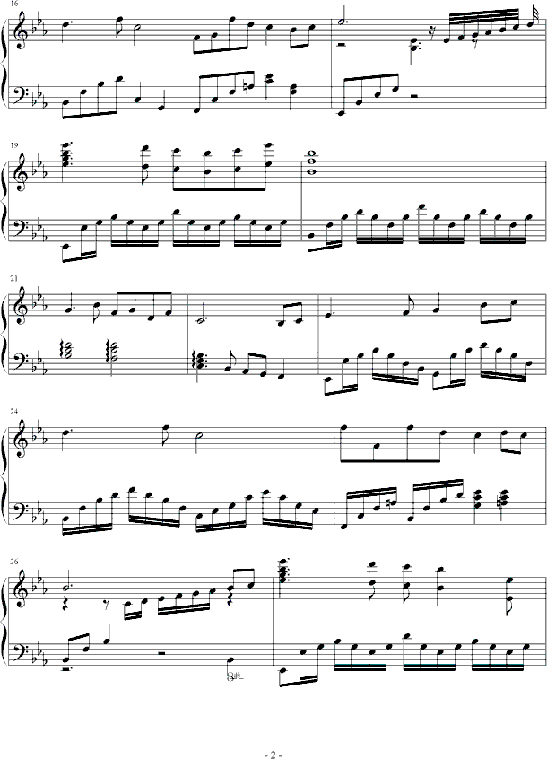 念亲恩钢琴曲谱（图2）