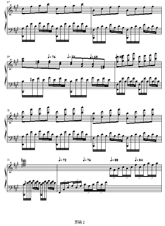 夜空钢琴曲谱（图2）