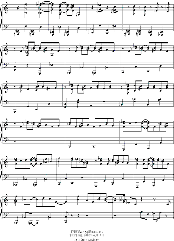1900s Madness钢琴曲谱（图5）